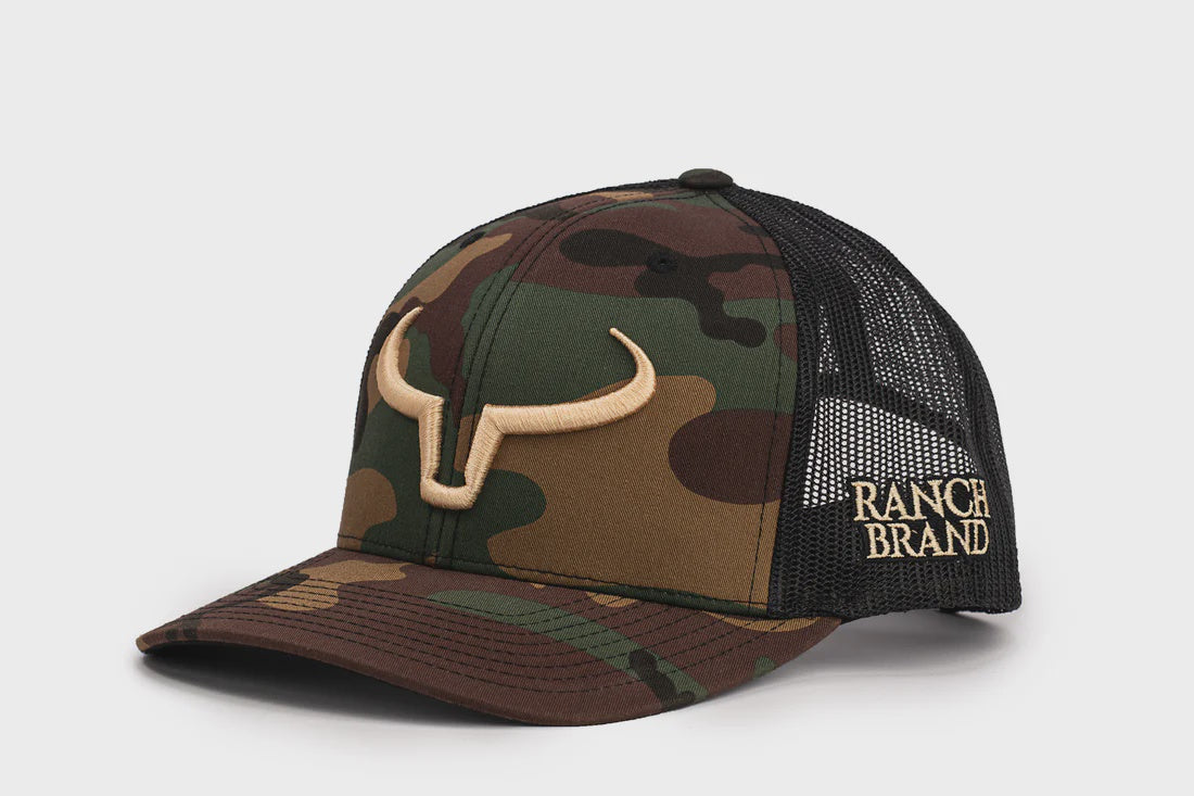Casquette Rancher | Camo & Mesh Noir | Logo Gold – La boutique Hunt Ranch