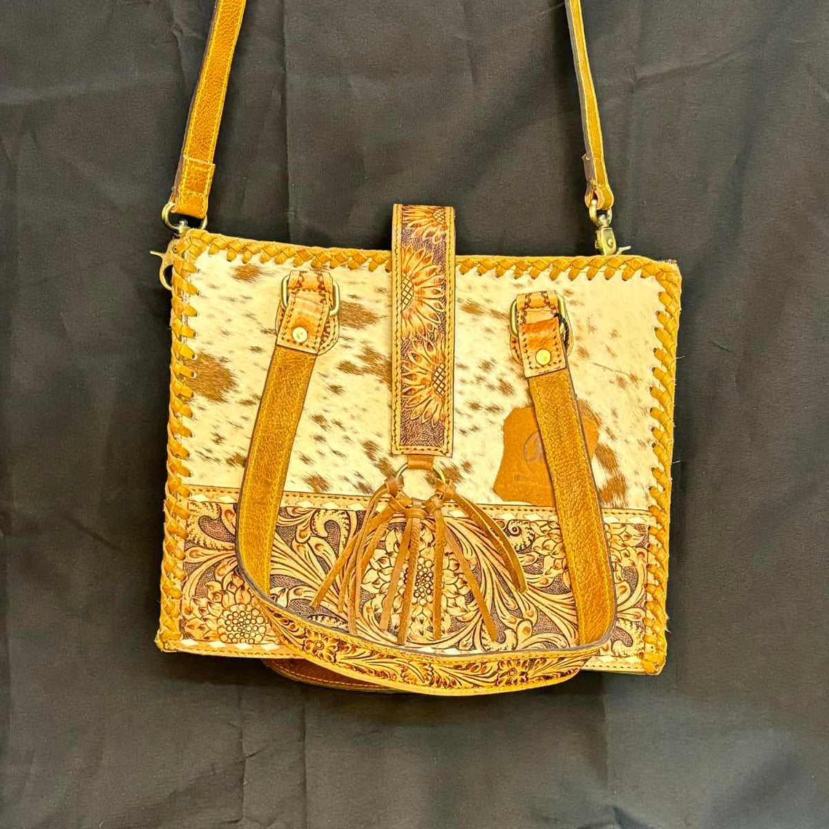 Véritable sac de selle en cuir de cheval Western Tack équestre